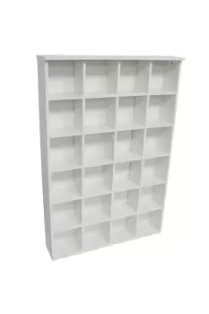 Pigeon Hole - 480 Cd / 312 DVD Bluray Media Cubby Storage Shelves - White