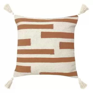 Alaya Jacquard Tasselled Cushion Sienna