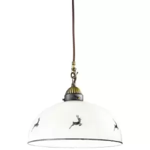 Kolarz NONNA - Country style Glass Dome Pendant lamp Frosted Antique Brass, 1x E27