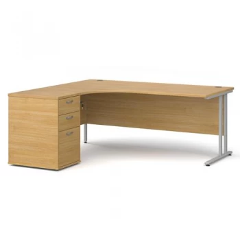 Maestro 25 left hand ergonomic desk 1800mm with silver cantilever