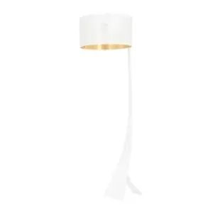 Emibig Estrella Black Floor Lamp with Shade with White, Gold Fabric Shades, 1x E27