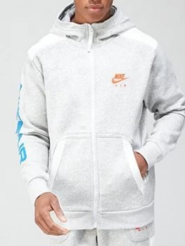 Nike Air Contrast Block Full Zip Hoodie - Grey