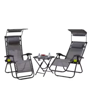 Neo Grey Zero Gravity Chairs and Table - Garden & Outdoor