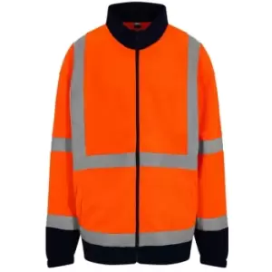 PRO RTX High Visibility Mens Full-Zip Fleece (L) (Orange/Navy) - Orange/Navy