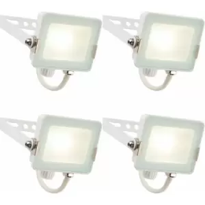 4 pack Outdoor Waterproof LED Floodlight - 10W Cool White LED - Matt White