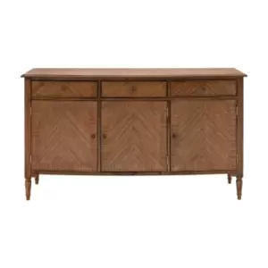 Gallery Interiors Highgate 3 Door 3 Drawer Sideboard in Natural Wood