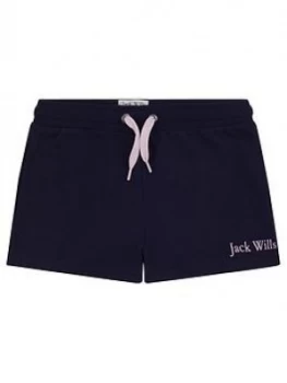 Jack Wills Girls Script Jersey Short - Navy, Size Age: 10-11 Years, Women