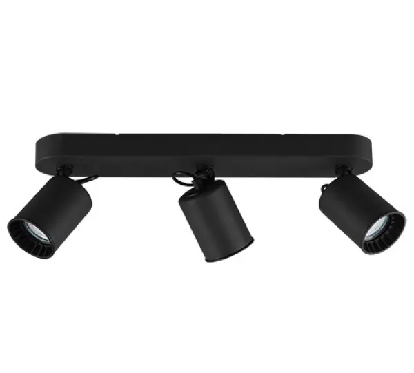 Pago Modern 3 Light Ceiling Spotlight Bar Black Matt