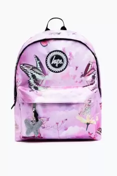 HYPE UNISEX Pink BUTTERFLY GARDEN CREST BACKPACK