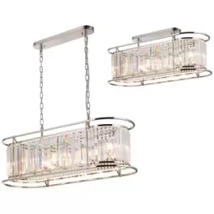 Luminosa Lighting - Luminosa Guilford Oval Ceiling Pendant, 7 Light E14, Polished Nickel, Clear