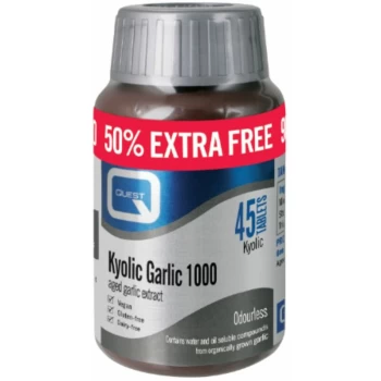 Kyolic Garlic 1000mg Extract Tablets - 50% Extra - (30+15s) - 90254 - Quest