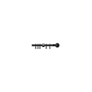 Exenteable Metal Curtain Pole 13-16mm150cm - 280cm Black Ball