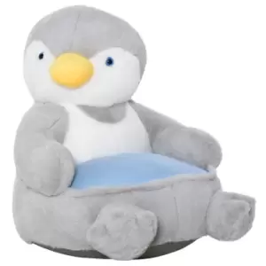 Kids Animal Penguin Cartoon Soft Chair with Armrest 59 x 50 x 59cm Grey