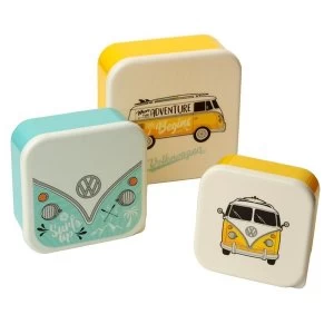 Set of 3 Lunch Boxes - Surf Adventure Volkswagen VW T1 Camper Bus M/L/XL