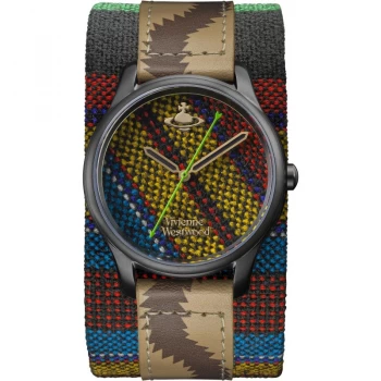 Vivienne Westwood Africa Ladies Quartz Multi Coloured Dial & Multi Coloured Leather Cuff