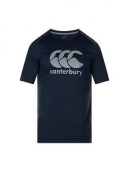 Canterbury Vapodri Poly Logo Tee, Navy, Size S, Men