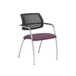 Dams MTO Tuba Chrome 4 Leg Frame Conference Chair with Half Mesh Back - Diablo P