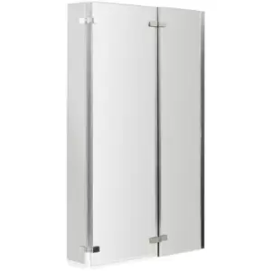 Nuie - Quattro 812mm Square Double Hinged Shower Bath Screen - NSBS3 - Silver