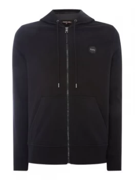 Mens Michael Kors Fleece Zip Up Arm Logo Hoodie Black