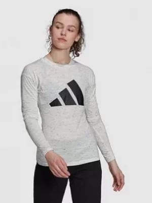 adidas Winners Long Sleeve Tee, White, Size XS, Women