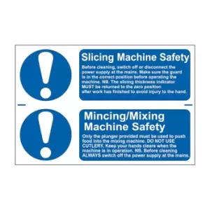 Slicing Machine Safety/Mincing/Mixing Machine Safety - PVC (300 x 200mm)