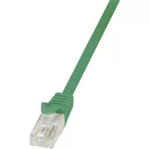 LogiLink CP1055U RJ45 Network cable, patch cable CAT 5e U/UTP 2m Green incl. detent