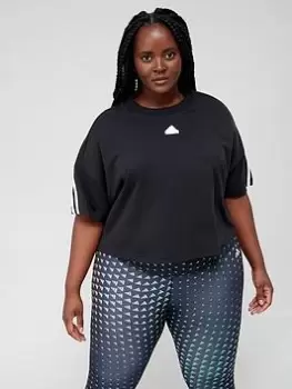 adidas Sportswear Future Icons Sports Short Sleeve T-Shirt (Plus Size) - Black, Size 1X, Women