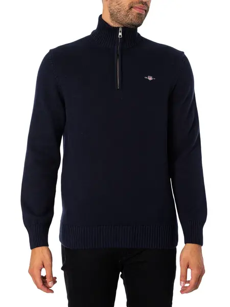 Gant Casual Half-Zip Knit Evening Blue M