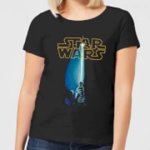 Star Wars Lightsaber Womens T-Shirt - Black - 4XL - Black