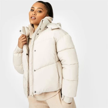 Jack Wills Eco Cropped Puffer Jacket - White