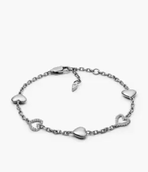 Fossil Women Open Heart Stainless Steel Bracelet