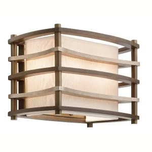 2 Light Indoor Wall Light Bronze, Beige, E14