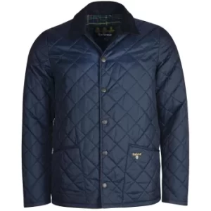 Barbour Mens Crested Herron Quilted Jacket Navy/Ivy Large