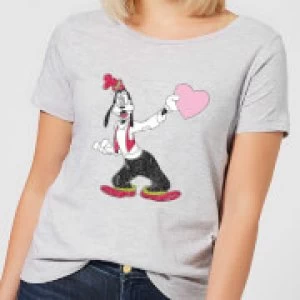 Disney Goofy Love Heart Womens T-Shirt - Grey - S