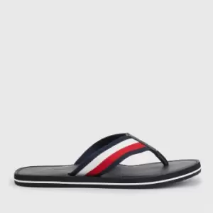 Tommy Hilfiger Mens Elevated Leather Beach Flip Flops - Desert Sky - UK 8