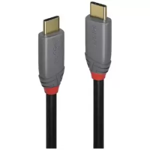 LINDY USB cable USB 3.2 2x 2nd Gen USB-C plug, USB-C plug 0.5 m Black, Grey 36900