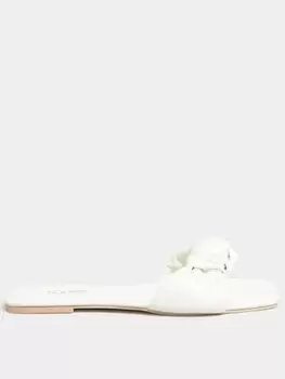 Yours Extra Wide Fit Knot Vamp Mule White, Size 7Eee, Women