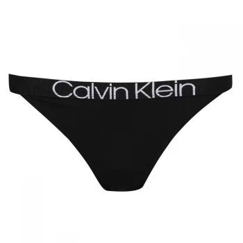 Calvin Klein Eco Cotton Tanga Bottoms - Black