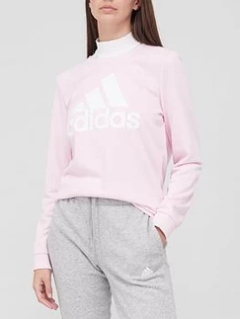 adidas Big Logo Sweatshirt - Light Pink, Size XL, Women