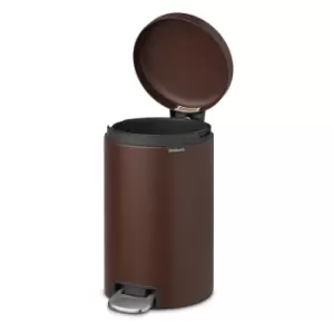 Brabantia newIcon Pedal Bin 12 Litre Plastic Bucket Mineral Cosy Brown