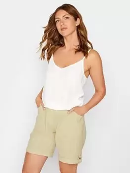 Long Tall Sally Stone Linen Cargo Shorts, Natural, Size 14, Women