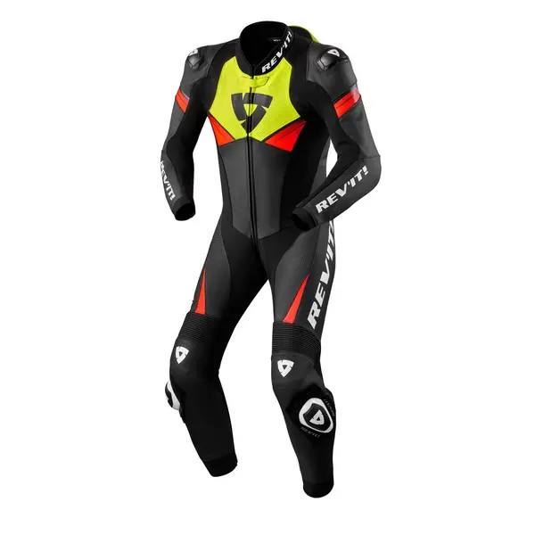 REV'IT! Argon 2 One Piece Suit Black Neon Yellow Size 46