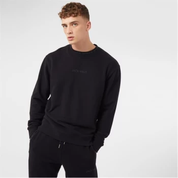 Jack Wills Jacquard Crew Sweatshirt - Black