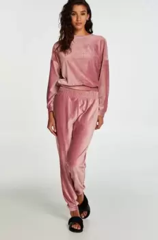 Hunkemoller Velour rib jogging bottoms Pink