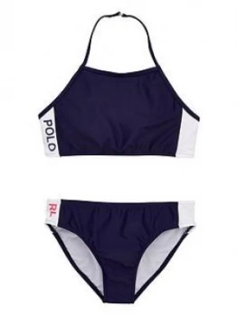 Ralph Lauren Girls Polo Sport Bikini - Navy, Size Age: 10 Years, Women