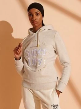 Superdry Established Hoodie, Light Grey, Size 6, Women