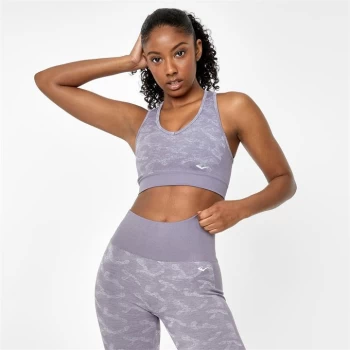 Everlast Seamless Camo V Neck Sports Bra - Lilac