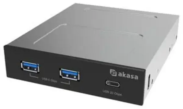 Akasa USB 20Gbps Type-C Panel with Dual USB 5Gbps Type-A Ports