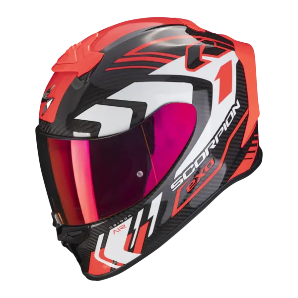 Scorpion Exo-R1 Evo Carbon Air Supra Black-Red Full Face Helmet XL