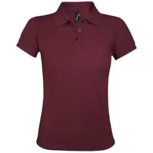 SOLs Womens/Ladies Prime Pique Polo Shirt (M) (Burgundy)